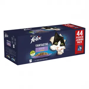 Felix Fantastic Multipack hovädzie/ kuracie/ losos/ tuniak v želé 44x85g