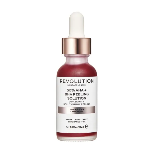 Revolution Skincare AHA + BHA 30% Peeling Solution intenzívny chemický peeling pre rozjasnenie pleti 30 ml