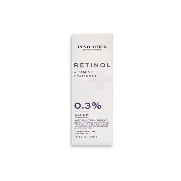 Revolution Skincare Retinol 0.3% protivráskové retinolové sérum s kyselinou hyalurónovou 30 ml