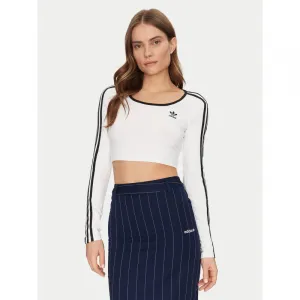 Dámske tričko s dlhým rukávom ADIDAS ORIGINALS 3S LS CROP-WHITE