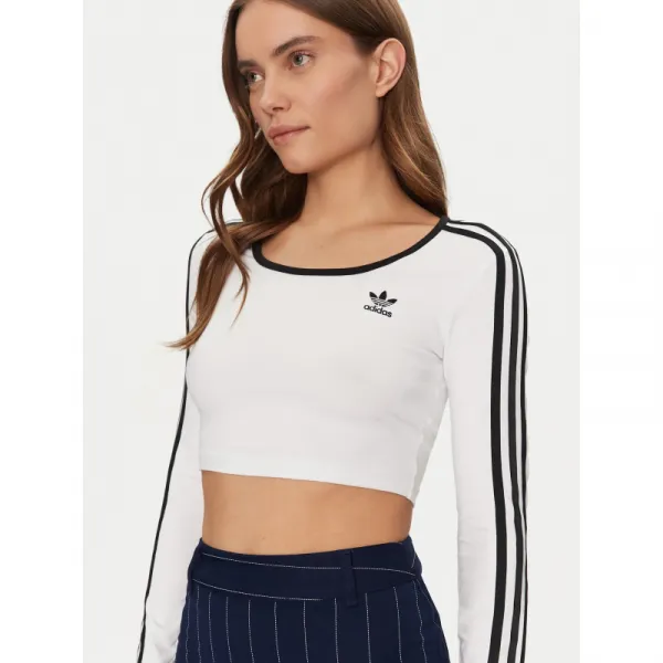 Dámske tričko s dlhým rukávom ADIDAS ORIGINALS 3S LS CROP-WHITE