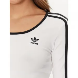 Dámske tričko s dlhým rukávom ADIDAS ORIGINALS 3S LS CROP-WHITE