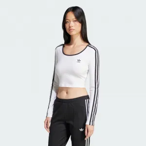 Dámske tričko s dlhým rukávom ADIDAS ORIGINALS 3S LS CROP-WHITE