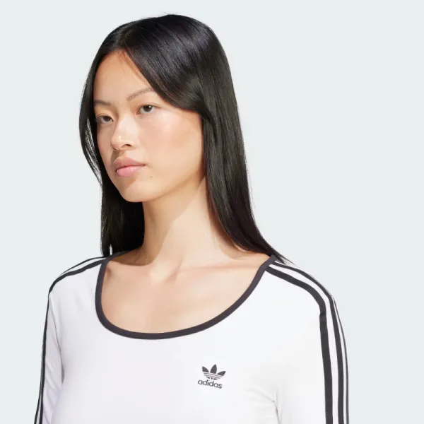 Dámske tričko s dlhým rukávom ADIDAS ORIGINALS 3S LS CROP-WHITE