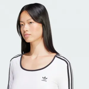Dámske tričko s dlhým rukávom ADIDAS ORIGINALS 3S LS CROP-WHITE