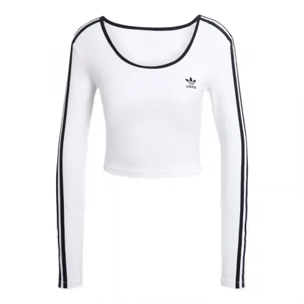 Dámske tričko s dlhým rukávom ADIDAS ORIGINALS 3S LS CROP-WHITE