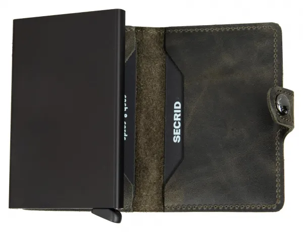 Kožená mini peňaženka Secrid Miniwallet Vintage Olive-Black