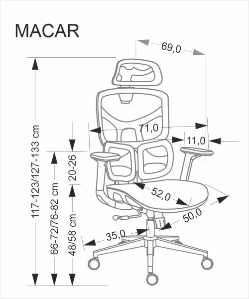 HALMAR Kancelárská stolička MACAR čierna