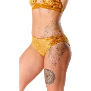 GOLDBEE VELVET SWIMSUIT Dámske plavky, zlatá, veľkosť
