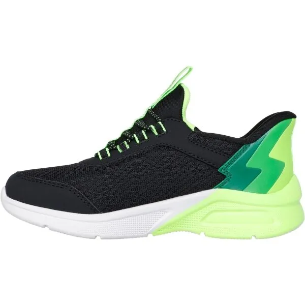 Skechers MICROSPEC MAX - BRISK STRIPE Detská vychádzková obuv, čierna, veľkosť