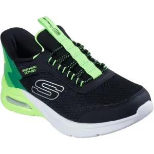 Skechers MICROSPEC MAX - BRISK STRIPE Detská vychádzková obuv, čierna, veľkosť