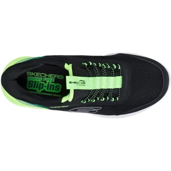 Skechers MICROSPEC MAX - BRISK STRIPE Detská vychádzková obuv, čierna, veľkosť