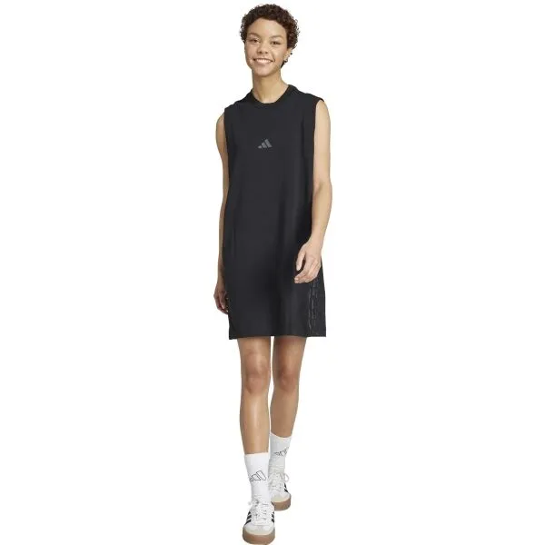 adidas ESSENTIALS 3-STRIPES DRESS Dámske šaty, čierna, veľkosť