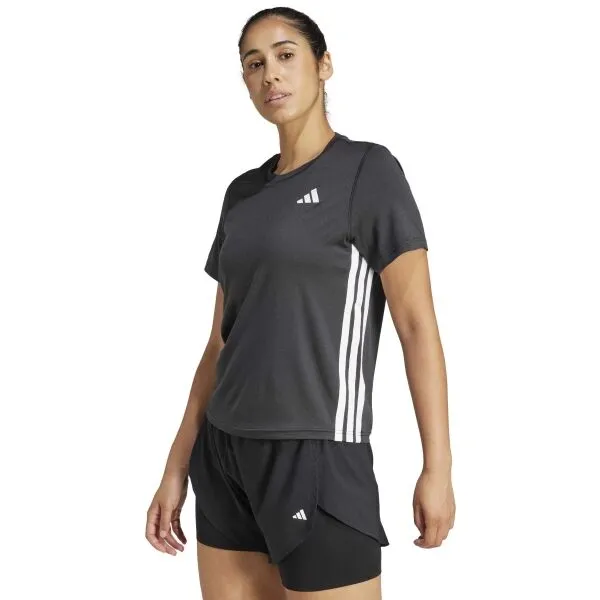 adidas WE 3-STRIPES CREW TEE Dámske tričko, čierna, veľkosť