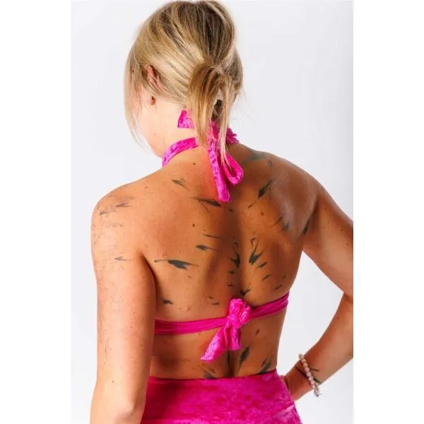 GOLDBEE VELVET SWIMSUIT CROSS Dámsky vrchný diel plaviek, ružová, veľkosť