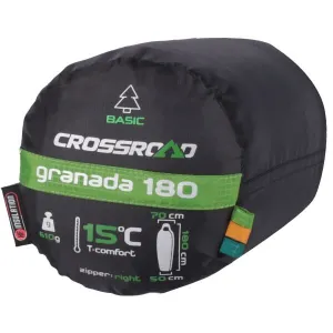 Crossroad GRANADA 180 JR Juniorský spací vak, zelená, veľkosť 180 cm - ľavy zips