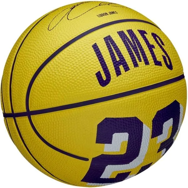Wilson NBA PLAYER ICON MINI LEBRON Mini basketbalová lopta, žltá, veľkosť