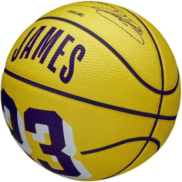 Wilson NBA PLAYER ICON MINI LEBRON Mini basketbalová lopta, žltá, veľkosť