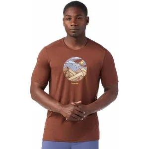 Smartwool FOURTEENER ACTIVE SHORT SLEEVE GRAPHIC TEE Pánske tričko, hnedá, veľkosť