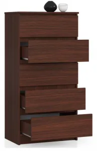 Ak furniture Komoda Kuba 60 cm - 5 zásuviek wenge