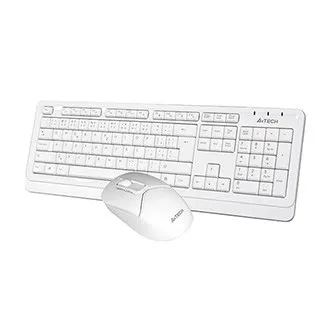 A4Tech FG1012, Sada klávesnice s bezdrátovou optickou myší, AA, CZ, klasická, 2.4 [Ghz], bezdrátová, bílá