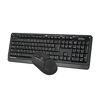 A4Tech FG1012, Sada klávesnice s bezdrátovou optickou myší, AA, CZ, klasická, 2.4 [Ghz], bezdrátová, černá