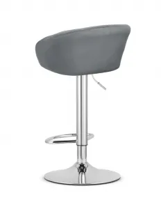 Zamatová barová stolička EAST v šedej farbe