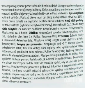 ADLER Pullex Gartenöl - olej na WPC terasy 2.5 l Bezfarebný