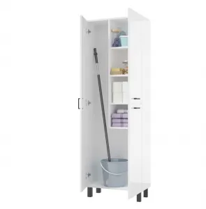 ArtDef Vysoká skrinka do kúpeľne NOVELTY White C60