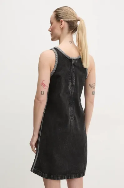 Rifľové šaty adidas Originals DENIM 3S DRESS