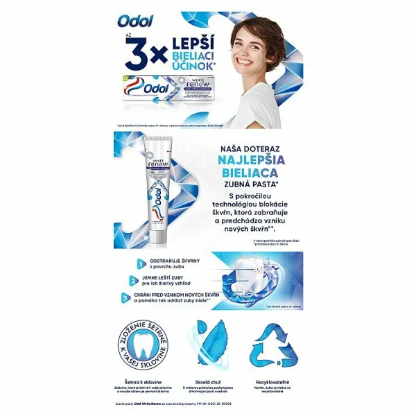 Odol White Renew Long Lasting Whitening zubná pasta s fluoridom 75 ml 1ks