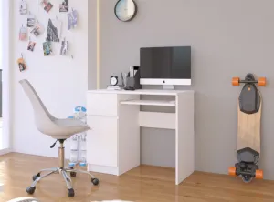Ak furniture Písací stôl PIKSEL 90 cm biely ľavý