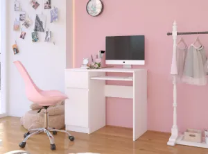 Ak furniture Písací stôl PIKSEL 90 cm biely ľavý