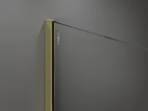 MEXEN/S - KIOTO Sprchová zástena WALK-IN 80x200 cm 8 mm, zlatá, biely vzor 800-080-101-50-85