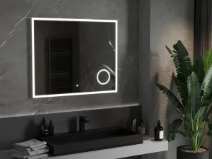MEXEN - Kala zrkadlo s osvetlením s kozmetickým zrkadlom 100 x 80, LED 600 9820-100-080-611-00