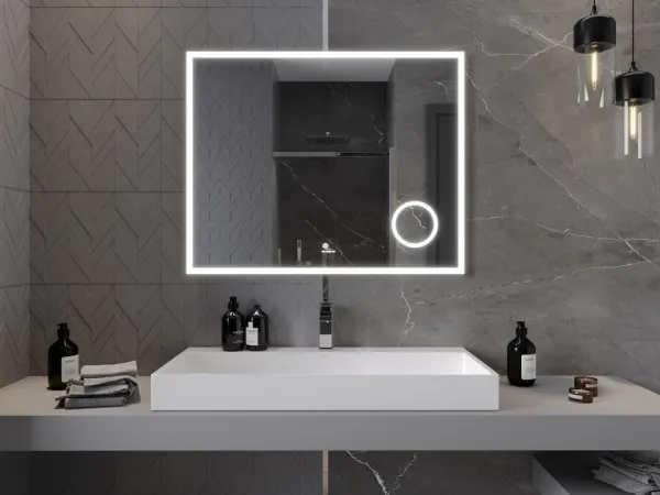 MEXEN - Kala zrkadlo s osvetlením s kozmetickým zrkadlom 100 x 80, LED 600 9820-100-080-611-00
