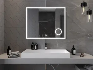 MEXEN - Kala zrkadlo s osvetlením s kozmetickým zrkadlom 100 x 80, LED 600 9820-100-080-611-00