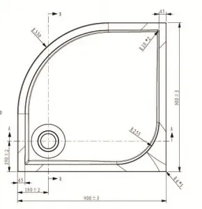 GELCO Sprchová vanička ERIKA GC559 900x900 profilovaná GC559
