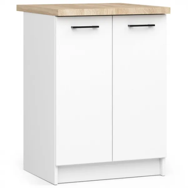 Ak furniture Kuchyňská linka Olivie 2,4 m prosklená dub sonoma/bílá