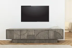 LuxD Dizajnový TV stolík Movement 200 cm sivé dymové mango