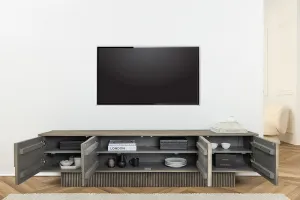 LuxD Dizajnový TV stolík Movement 200 cm sivé dymové mango