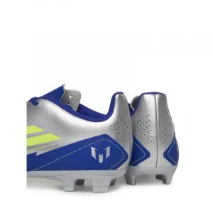 Chlapčenské futbalové kopačky outdoorové ADIDAS F50 Club Messi Jr FG silver metallic solar yellow lucid blue