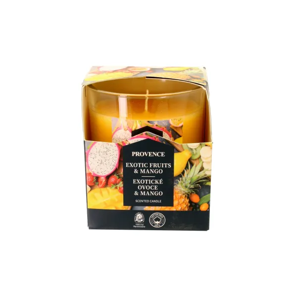 Vonná sviečka v skle PROVENCE 20 hodín exotické ovocie a mango