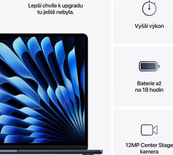MacBook Air 15" Apple M4 10C CPU 10C GPU 16GB 512GB Polnočný SK, MW1M3SL/A