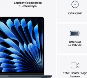 MacBook Air 15" Apple M4 10C CPU 10C GPU 16GB 512GB Polnočný SK, MW1M3SL/A
