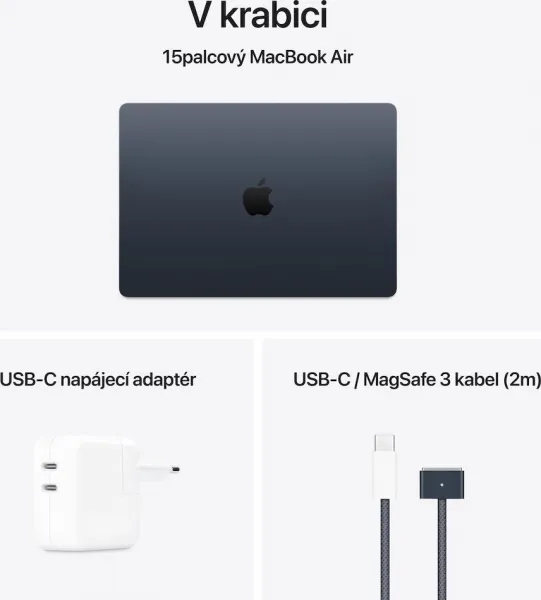 MacBook Air 15" Apple M4 10C CPU 10C GPU 16GB 512GB Polnočný SK, MW1M3SL/A