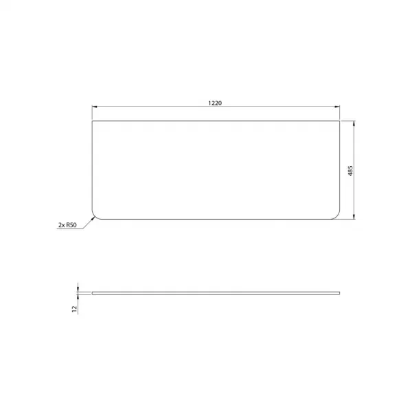 SAPHO - PREMIO kompozitná doska 122x1,2x48,5cm, čierna mat PRE120-3535