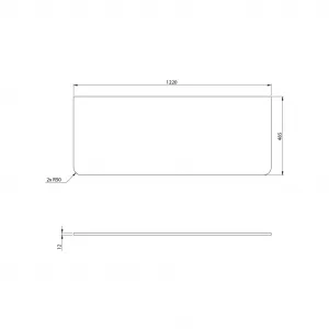 SAPHO - PREMIO kompozitná doska 122x1,2x48,5cm, čierna mat PRE120-3535