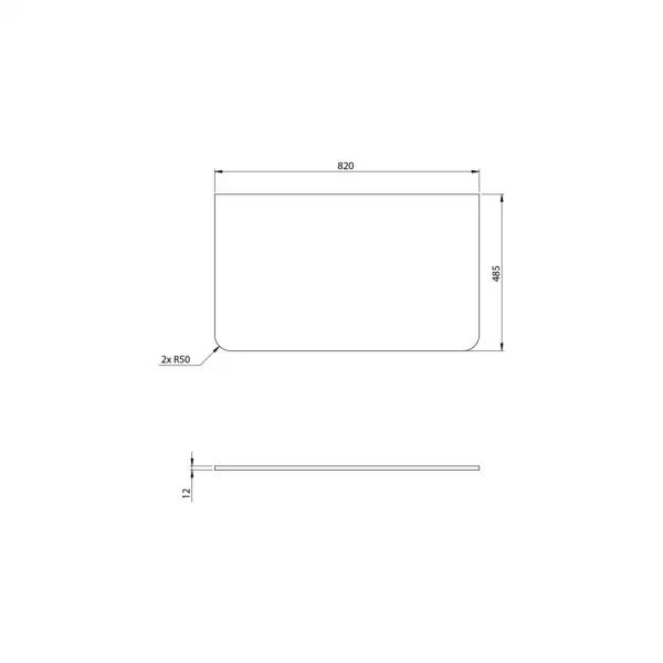 SAPHO - PREMIO kompozitná doska 82x1,2x48,5cm, čierna mat PRE080-3535