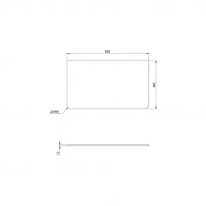 SAPHO - PREMIO kompozitná doska 82x1,2x48,5cm, čierna mat PRE080-3535